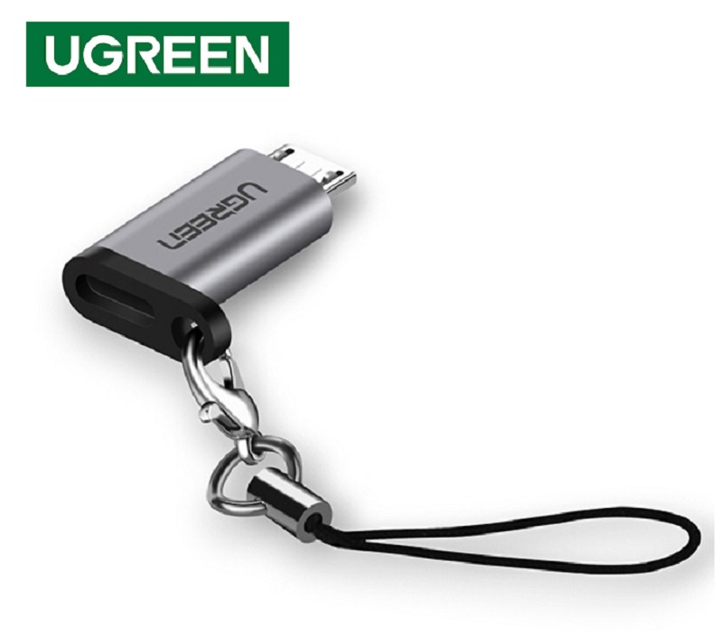 ugreen 50590 đầu chuyển đổi sạc và đồng bộ USB-C sang micro-USB vỏ nhôm